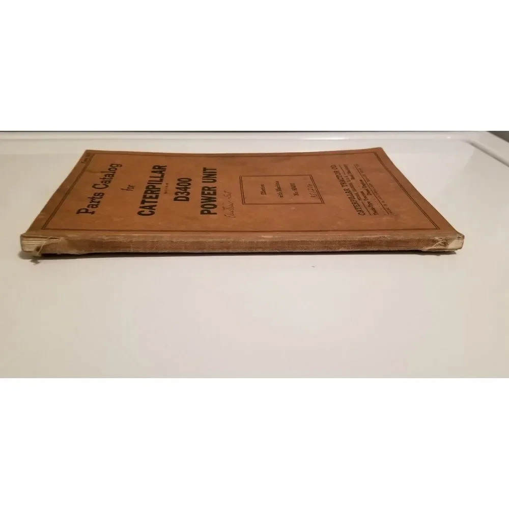 Vintage Original Sept 1939‎ Caterpillar D3400 Power Unit Parts Catalog Form 5449